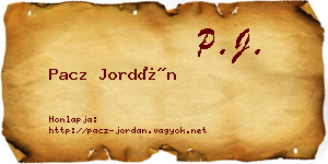 Pacz Jordán névjegykártya